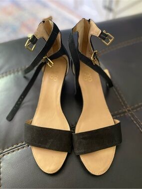 Franco Sarto Black Ankle-Strap Women's Sandals